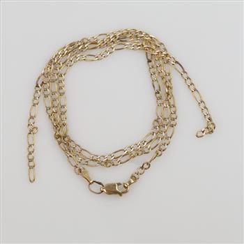 10kt Two Tone Gold Figaro Link Necklace
