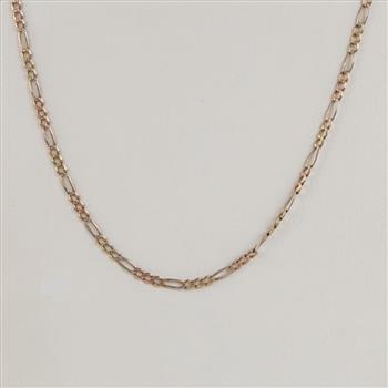 10kt Two Tone Gold Figaro Link Necklace