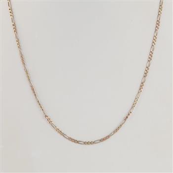 10kt Two Tone Gold Figaro Link Necklace