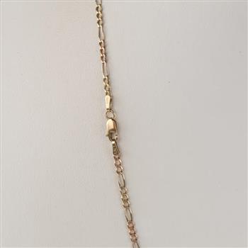10kt Two Tone Gold Figaro Link Necklace