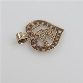 10kt Two Tone Gold Heart Pendant
