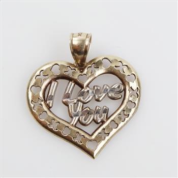 10kt Two Tone Gold Heart Pendant