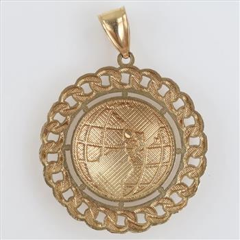 10kt Two Tone Gold Hollow Pendant