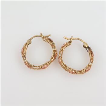 10kt Two Tone Gold Hoop Earrings