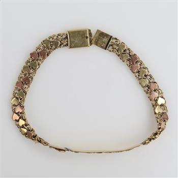 10kt Two Tone Gold ID Bracelet