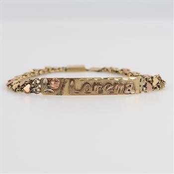 10kt Two Tone Gold ID Bracelet