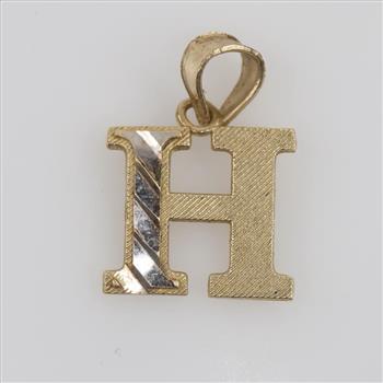 10kt Two Tone Gold Initial Pendant