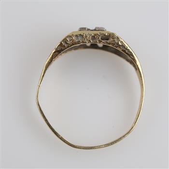 10kt Two Tone Gold M Initial Ring