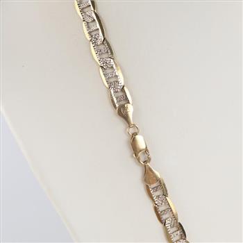 10kt Two Tone Gold Mariner Link Chain Necklace