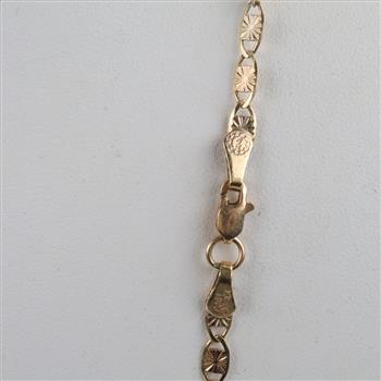 10kt Two Tone Gold Panel Link Necklace