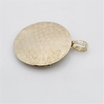10kt Two Tone Gold Religious Circle Pendant - Evaluated By Our Certified Gemologist-AGS/GIA