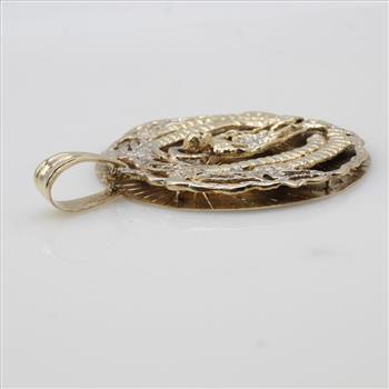 10kt Two Tone Gold Religious Circle Pendant - Evaluated By Our Certified Gemologist-AGS/GIA
