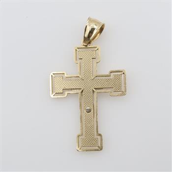 10kt Two Tone Gold Religious Cross Pendant
