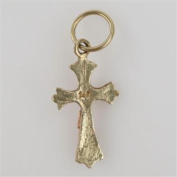 10kt Two Tone Gold Religious Pendant