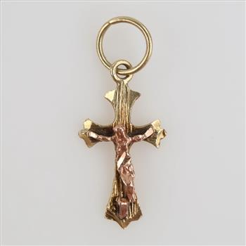 10kt Two Tone Gold Religious Pendant
