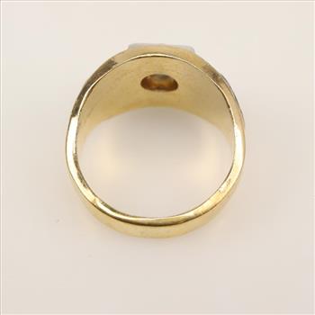 10kt Two Tone GP Clear Stone Ring