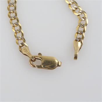 10kt Two-Tone Curb Chain Necklace