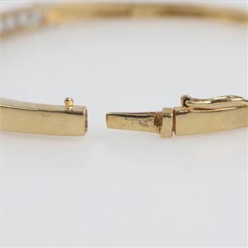 10kt Two-tone Gold Clear Stone Bracelet