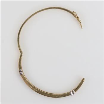 10kt Two-tone Gold Clear Stone Bracelet