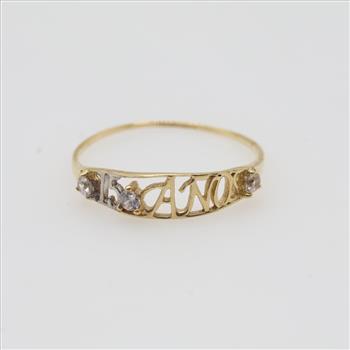 10kt Two-Tone Gold Clear Stone Ring
