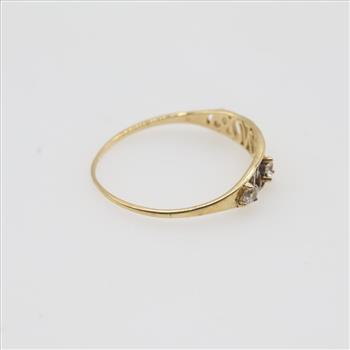 10kt Two-Tone Gold Clear Stone Ring
