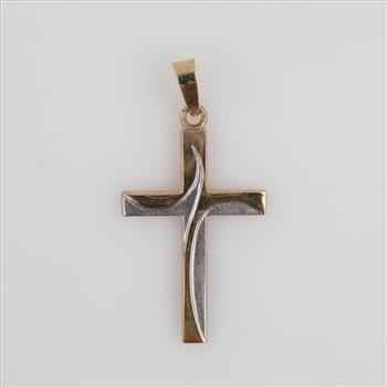 10kt Two-Tone Gold Cross Pendant