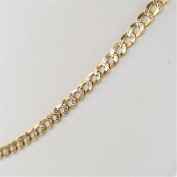 10kt Two-tone Gold Curb Chain Necklace
