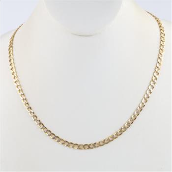 10kt Two-tone Gold Curb Chain Necklace