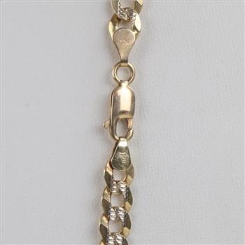 10kt Two-Tone Gold Curb Chain Necklace