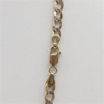 10kt Two-Tone Gold Curb Chain Necklace