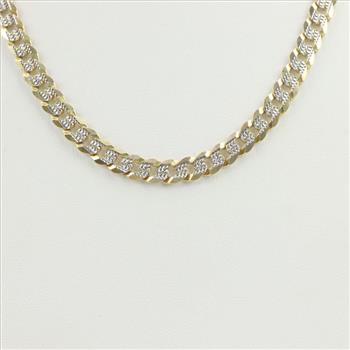 10kt Two-tone Gold Curb Necklace