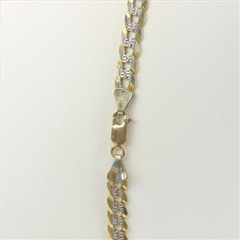 10kt Two-tone Gold Curb Necklace