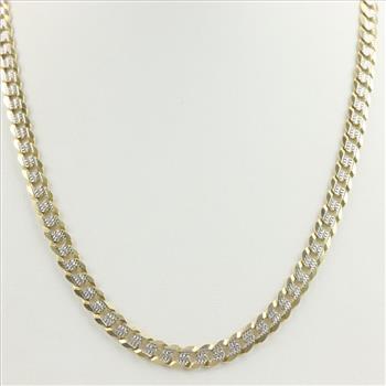 10kt Two-tone Gold Curb Necklace