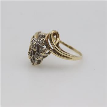 10kt Two-Tone Gold Diamond Multiple Heart Ring