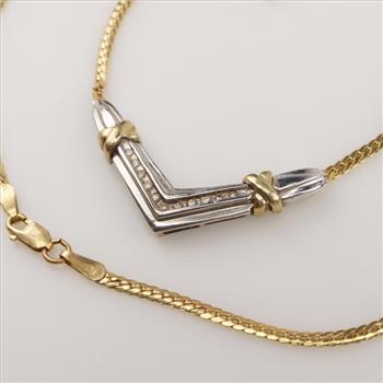 10kt Two-Tone Gold Diamond Necklace
