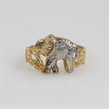 10kt Two-Tone Gold Elephant Ring
