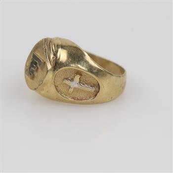 10kt Two-Tone Gold 'F' Signet Ring