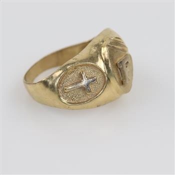 10kt Two-Tone Gold 'F' Signet Ring