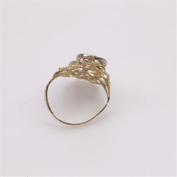 10kt Two-Tone Gold Filigree Letter Ring