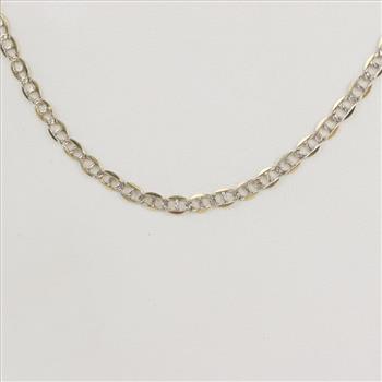 10kt Two-Tone Gold Flat Mariner Necklace