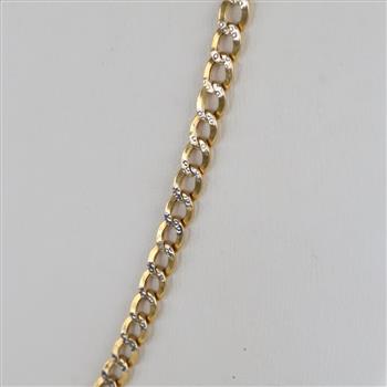 10kt Two-Tone Gold Hollow Curb Chain Necklace