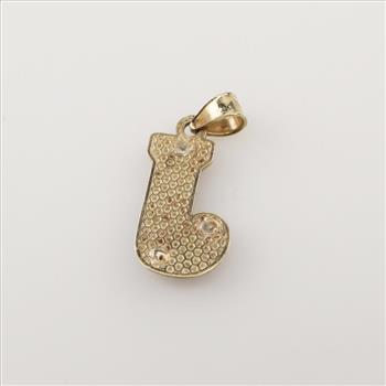 10kt Two-tone Gold Initial J Pendant