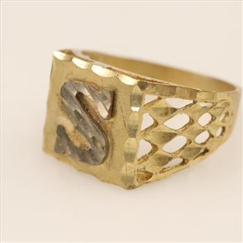 10kt Two-Tone Gold Letter Ring