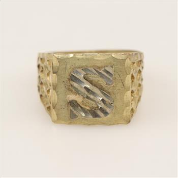 10kt Two-Tone Gold Letter Ring