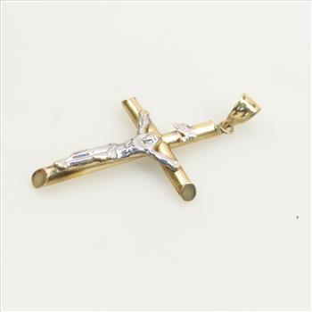 10kt Two-tone Gold Religious Cross Pendant