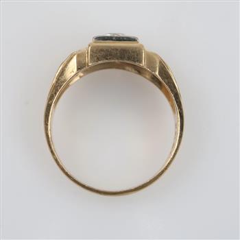10kt Two-Tone Gold Signet Diamond Ring