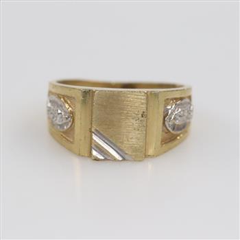 10kt Two-Tone Gold Signet Ring