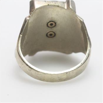 10kt White Gold 8.67g Class Ring With Black Inlay