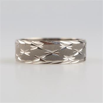 10kt White Gold Band