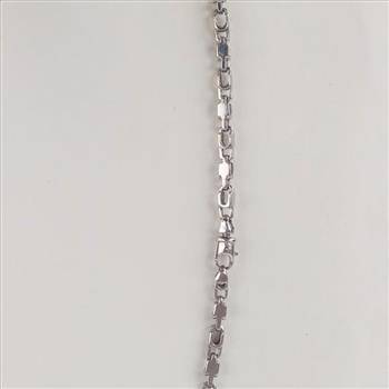 10kt White Gold Block Link Chain Necklace